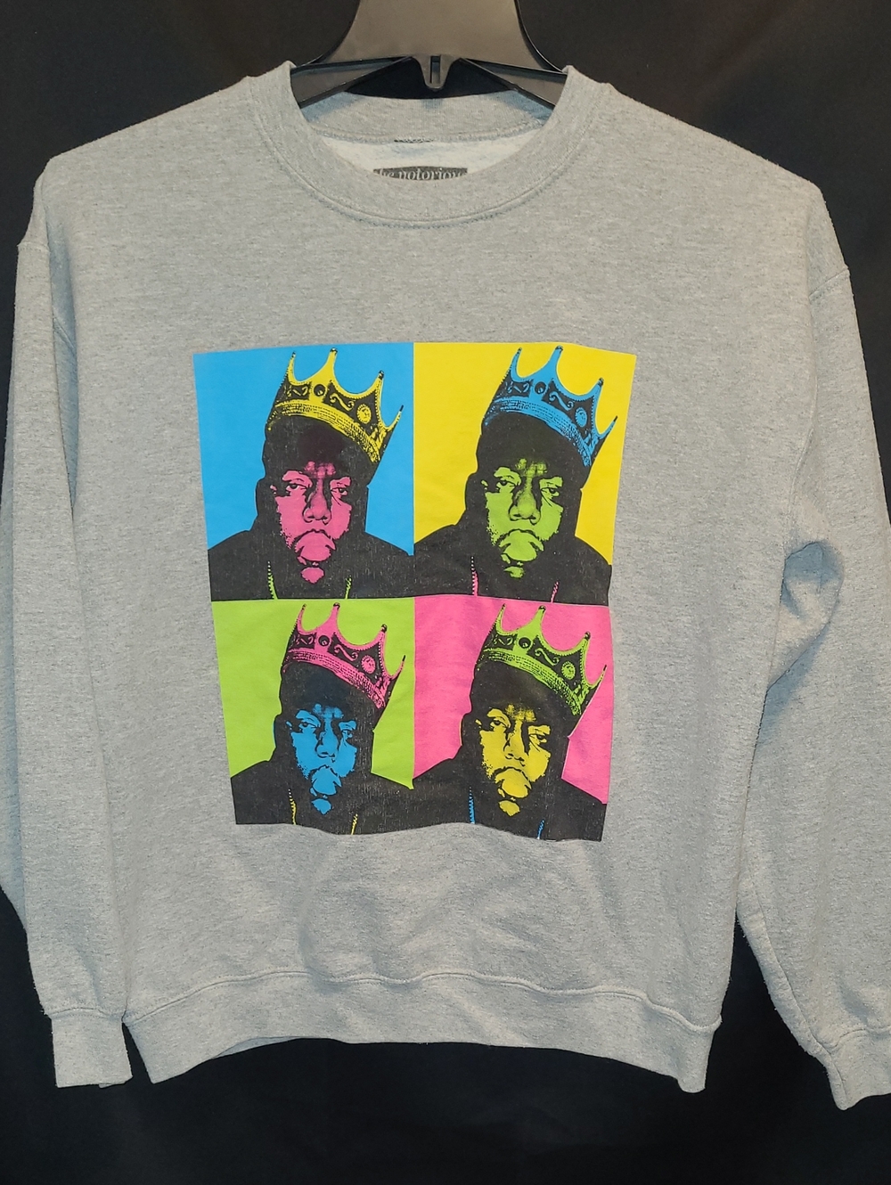 Brooklyn Mint Notorious BIG Biggie Crewneck Sweatshirt Size  Med Gray Colorful